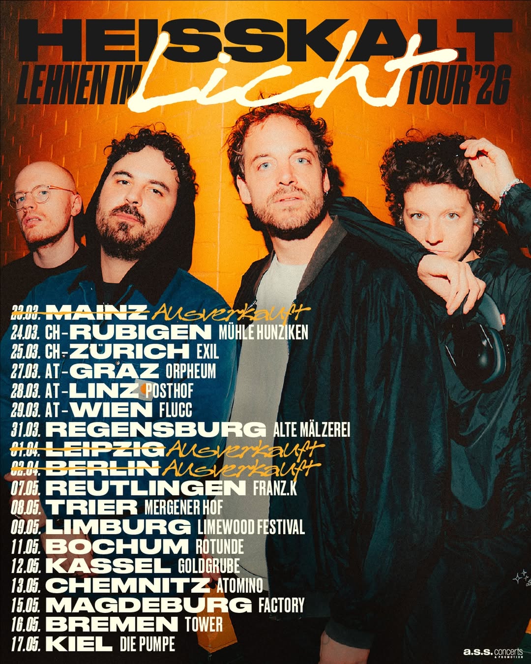 Heisskalt Lehnen im Licht Tour Poster 2026